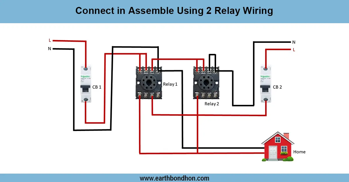 Connect in Assemble Using 2 Relay Wiring Diagram Setup 2 relay wiring