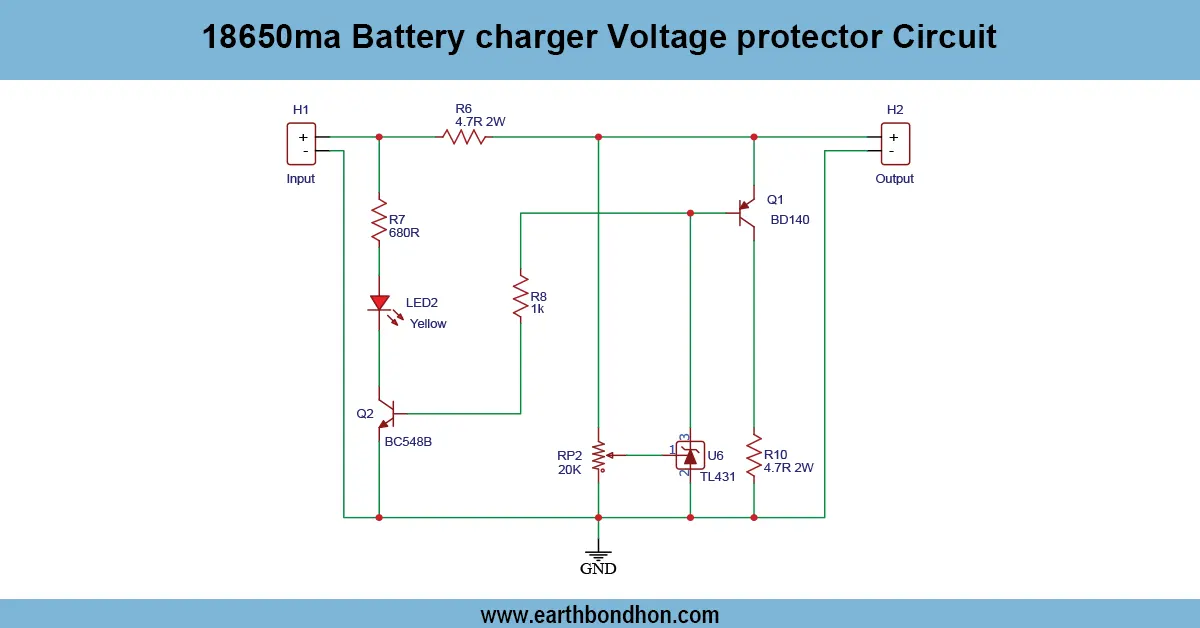 18650ma Battery charger Voltage Protector Circuit