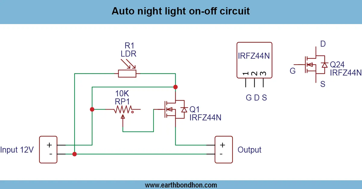 Auto night light on-off Circuit