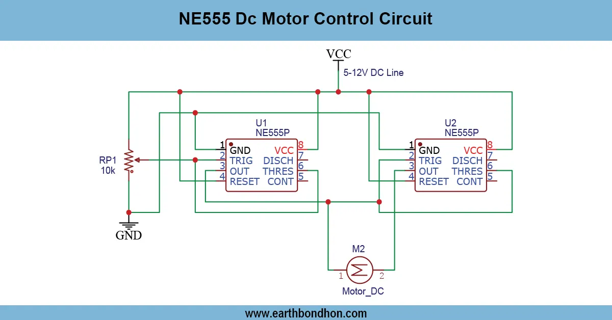 NE555 Dc Motor Control Circuit