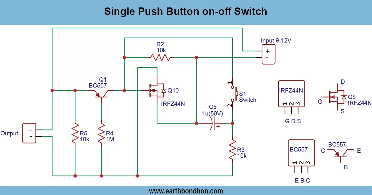Single Push Button on-off Switch