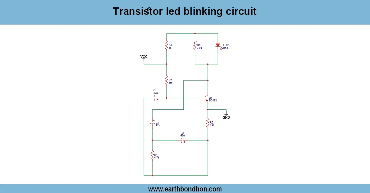 Transistor led blinking circuit