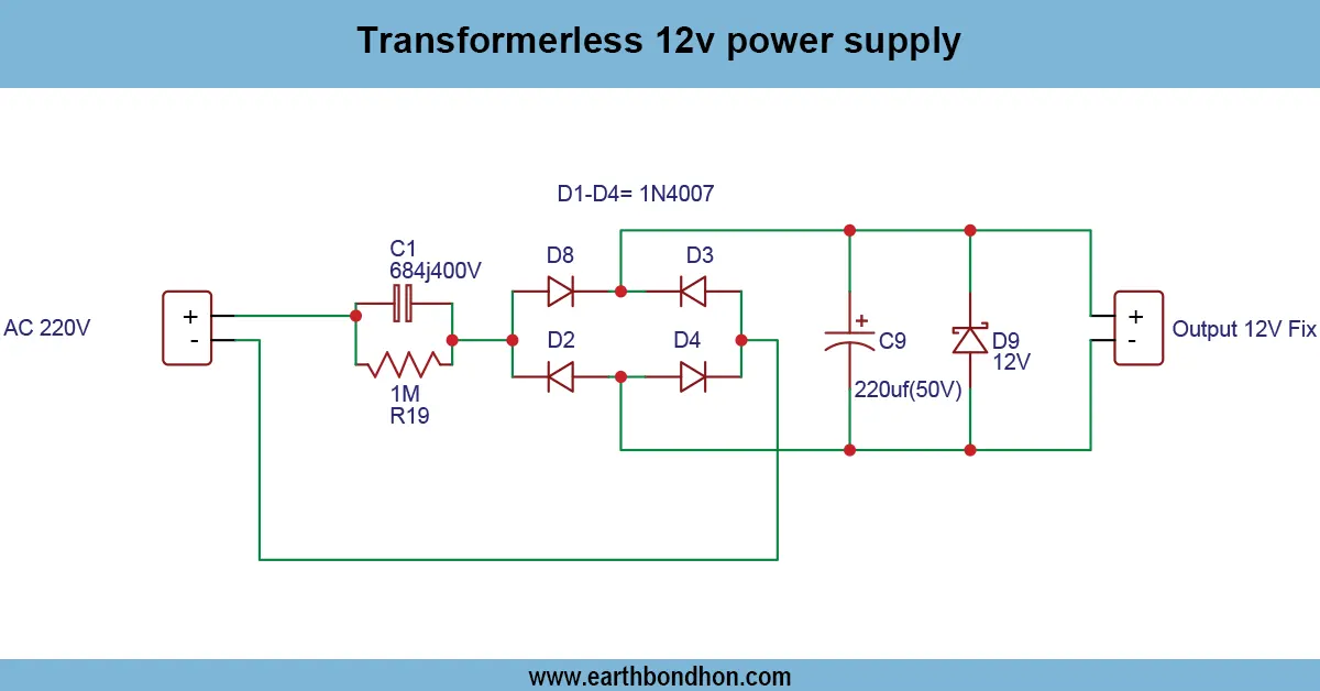 Transformerless 12v power supply