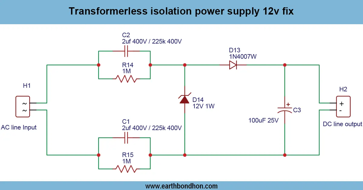 Transformerless Isolation Power Supply 12v Fix