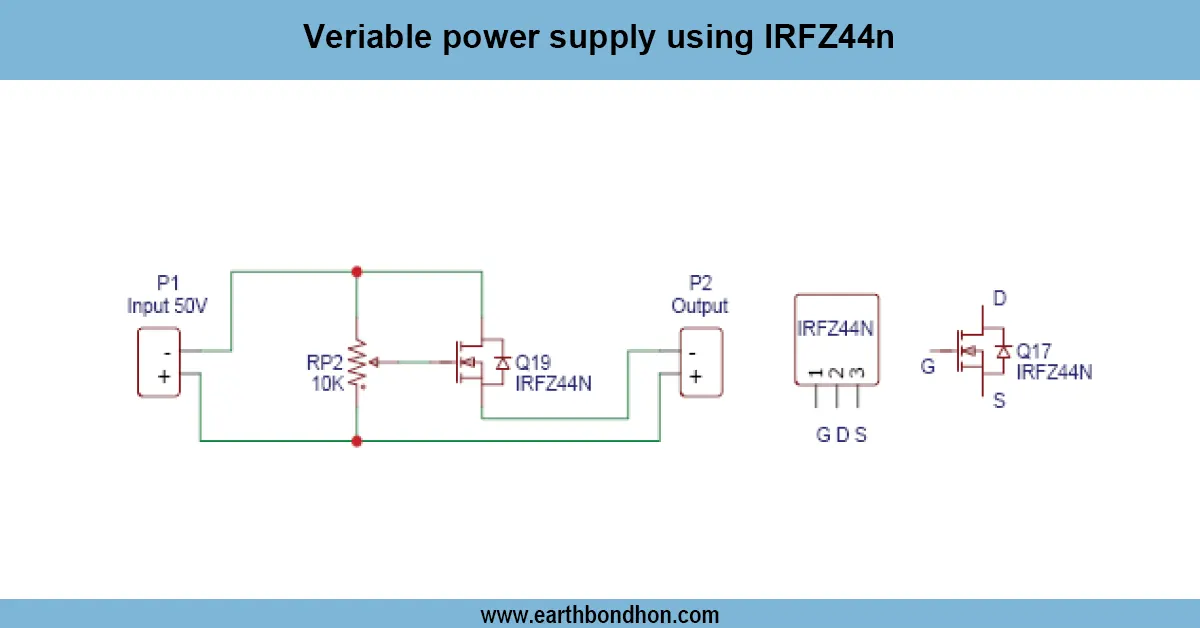 Variable Power Supply using IRFZ44N