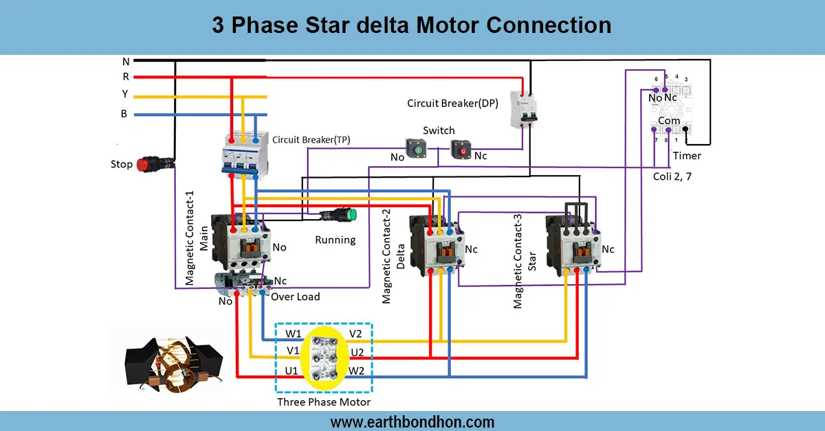 3-phase Star-Delta Motor Connection