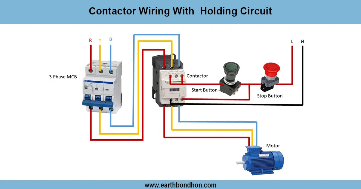 3-phase motor contactor wiring