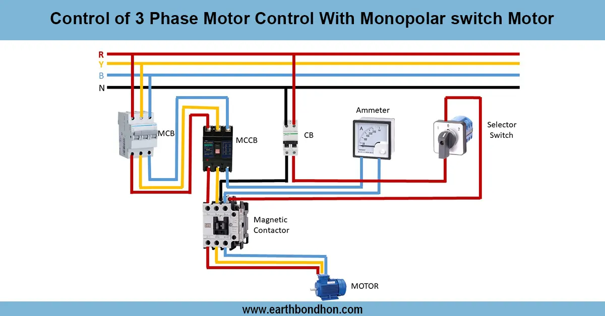 3-phase Motor Contactor Wiring Circuit Diagram