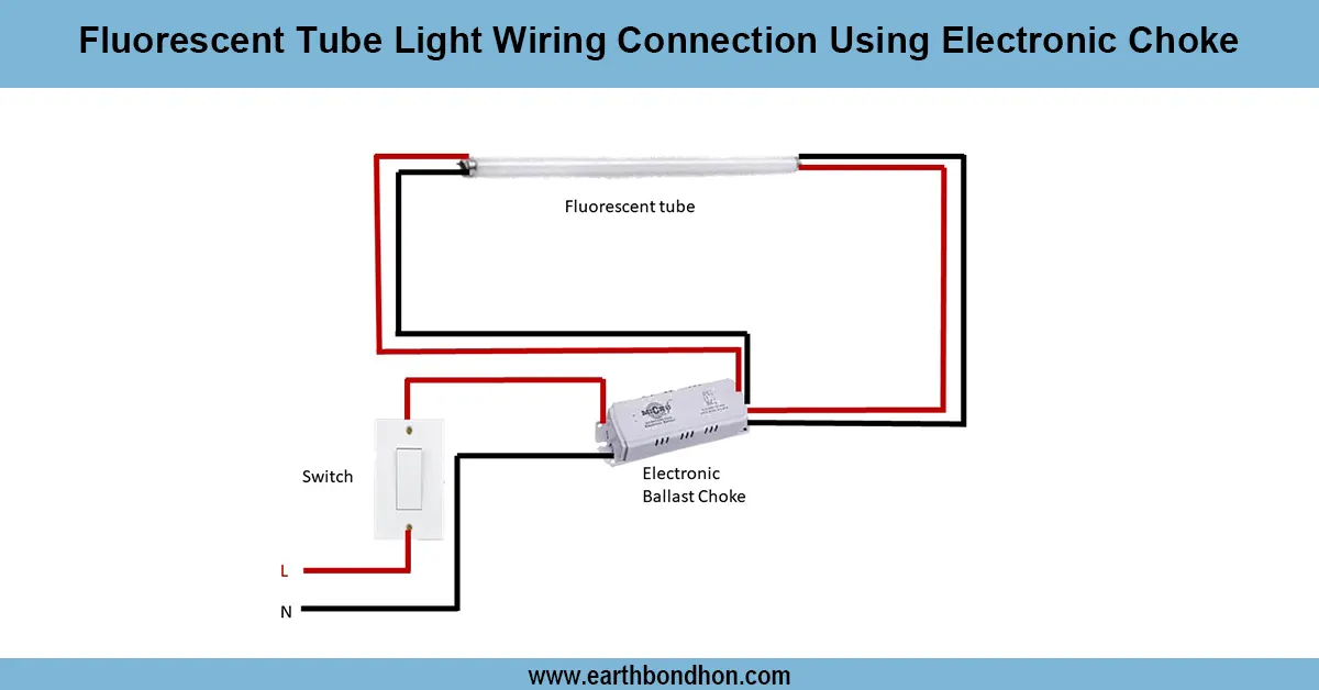 Fluorescent Tube Light Wiring Using Electronic Choke Diagram Tube Light Electronic