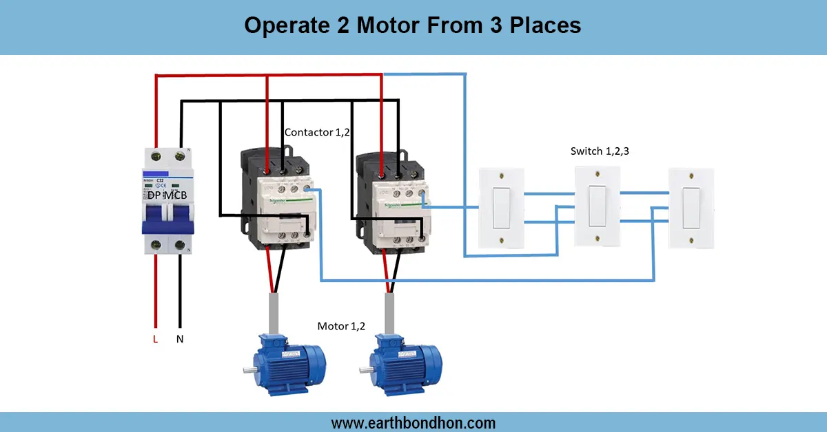 Operate 2 Motor From 3 Places