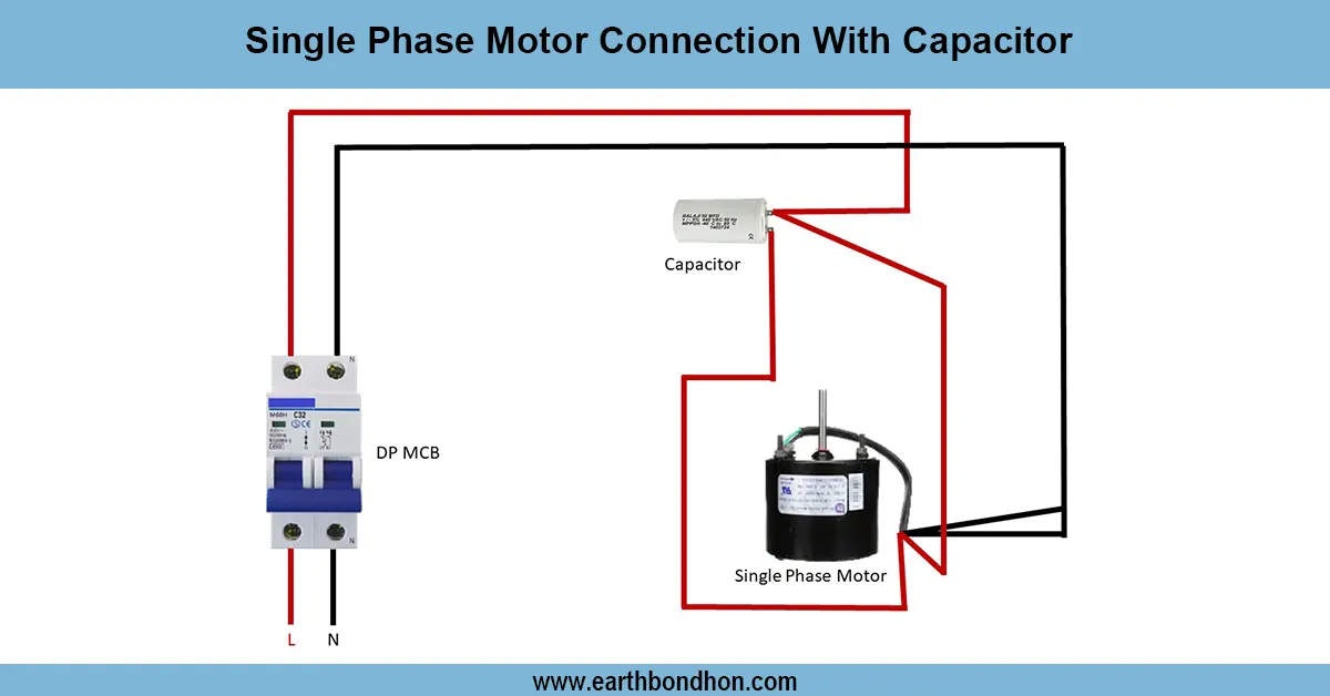 single phase Motor Capacitor Connection