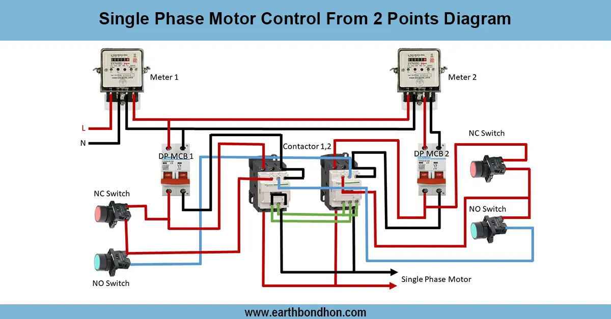 single Phase Motor Control From 2 points