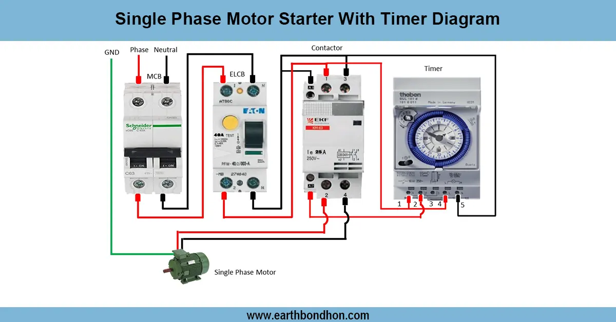 Single Phase Motor Starter with Timer