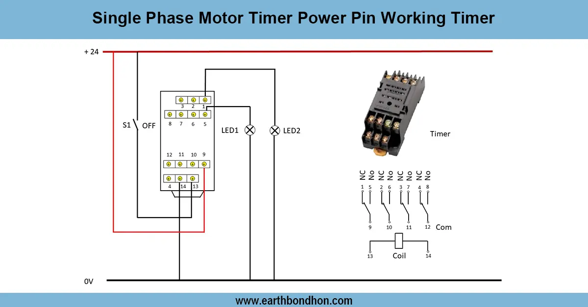 single phase Motor Timer power pin Working