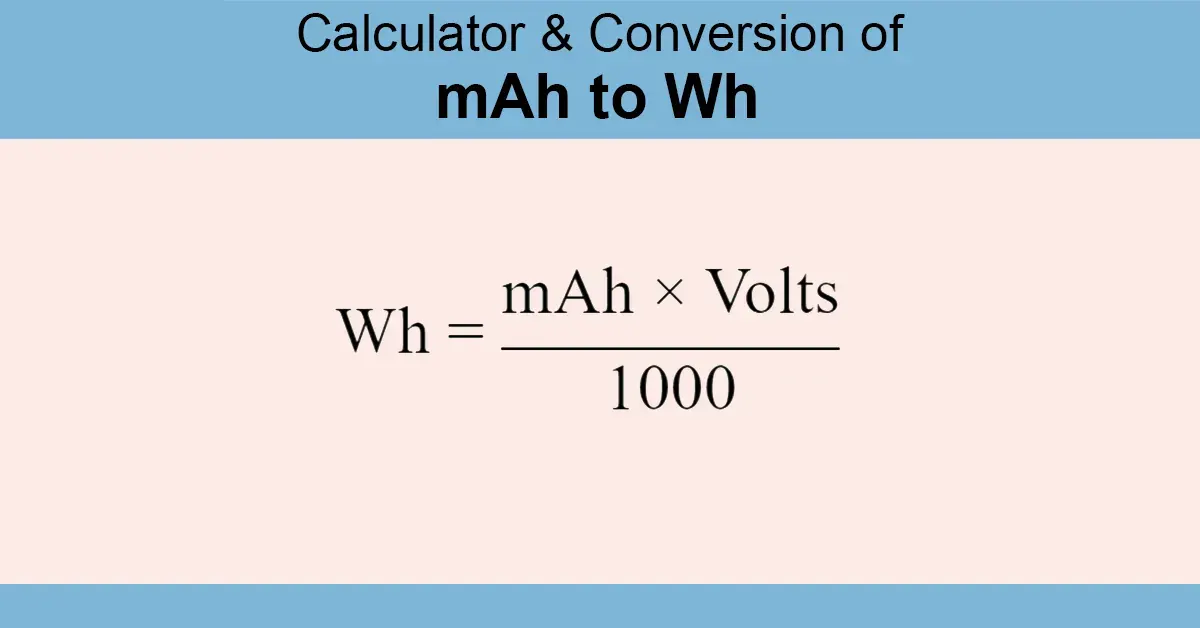 mAh to Wh Calculator