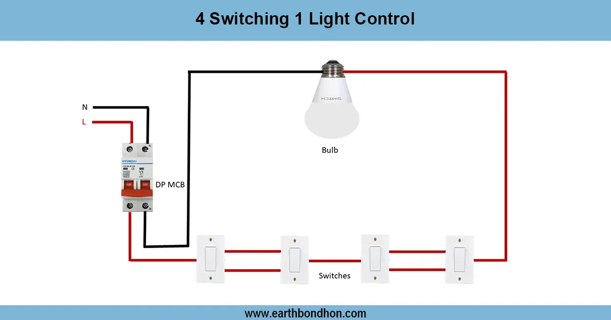 4 Switches 1 Light Control