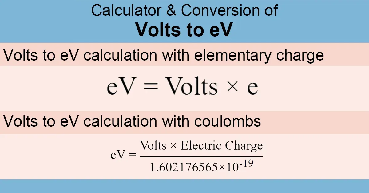 Volts to eV Calculator