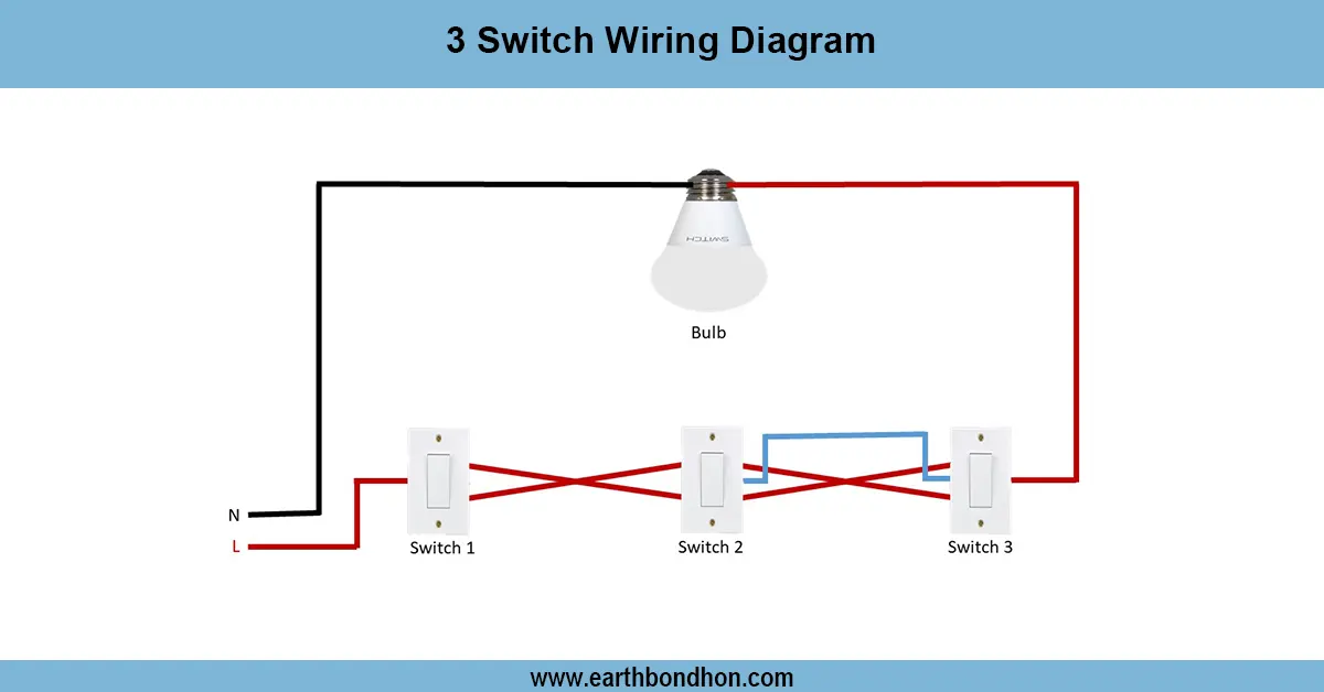 3 switch 1 Light connection