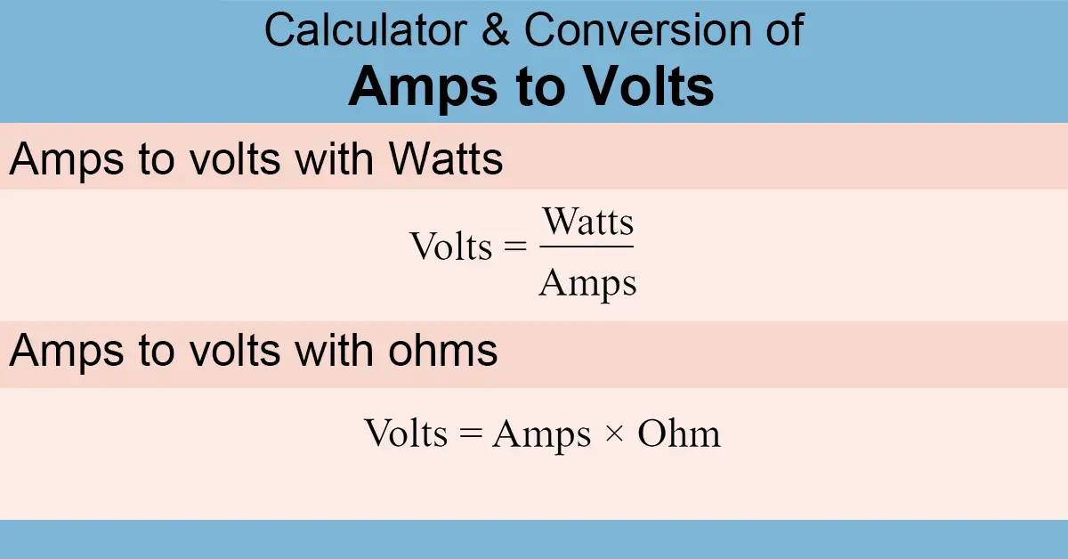 Amps To Volts Calculator