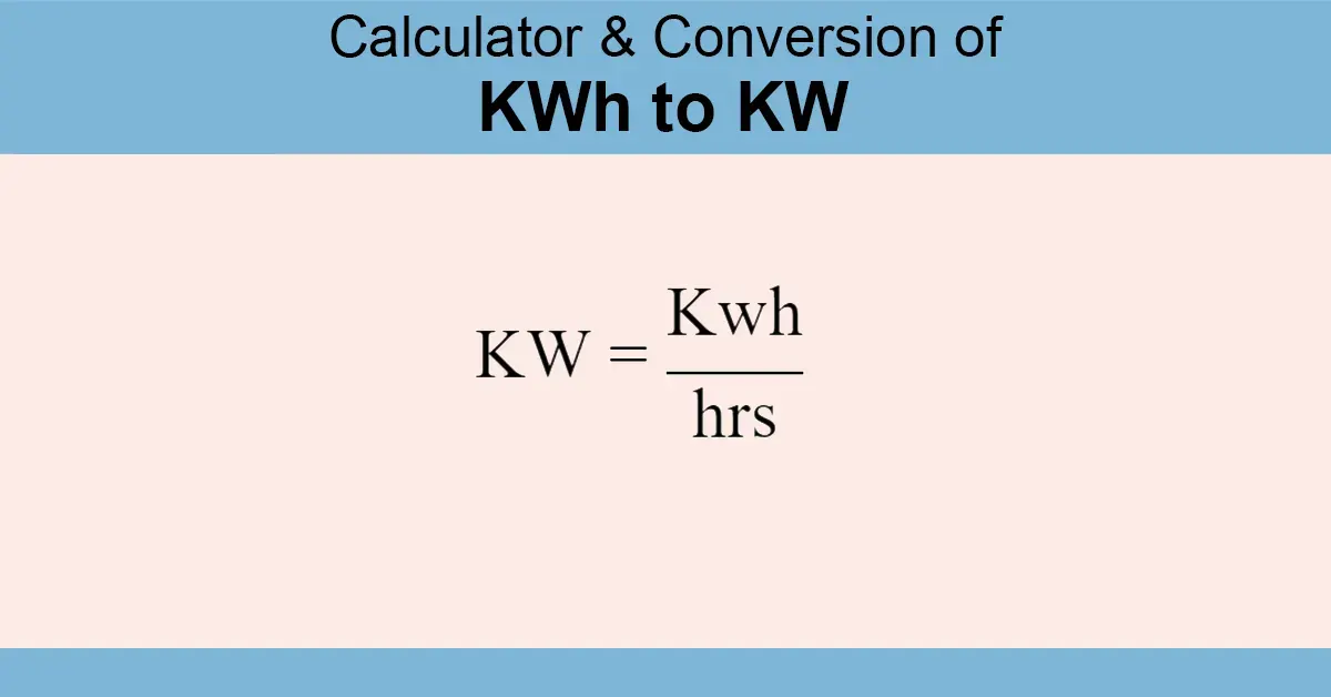 kWh to kW Calculator
