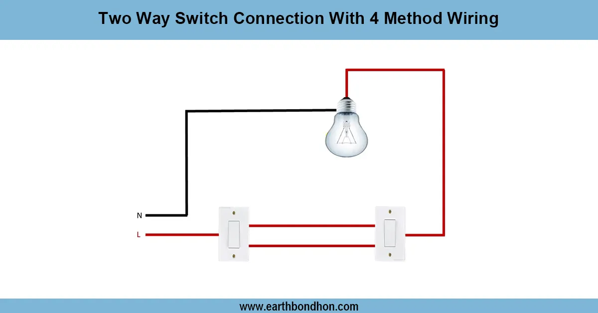 2 Way Light Switch wiring 4 Methode