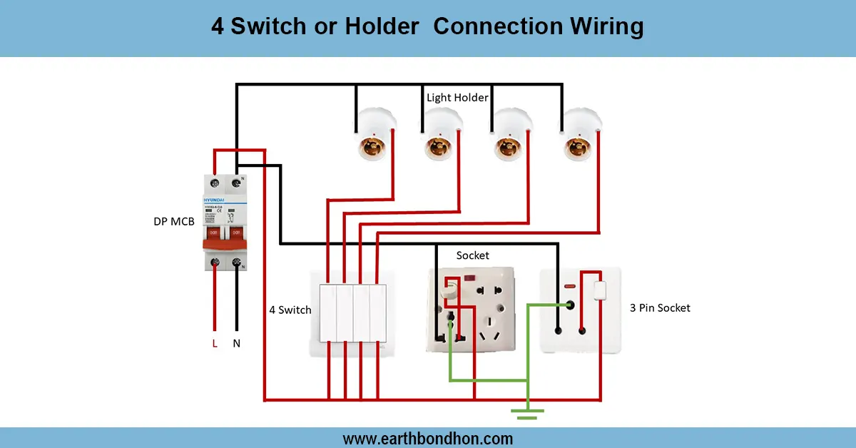 4 Switch Holder Connection Wiring