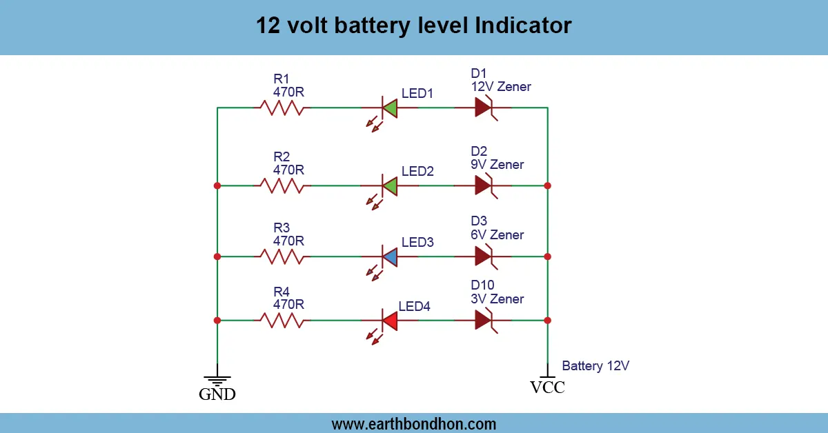12 Volt Battery Level Indicator
