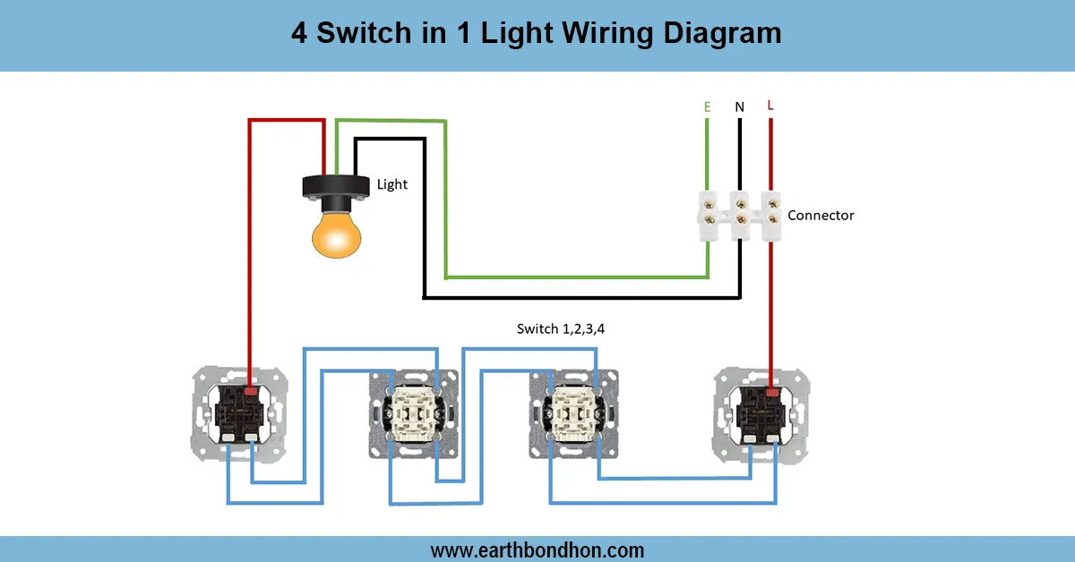 4 Switch 1 Light Control Wiring