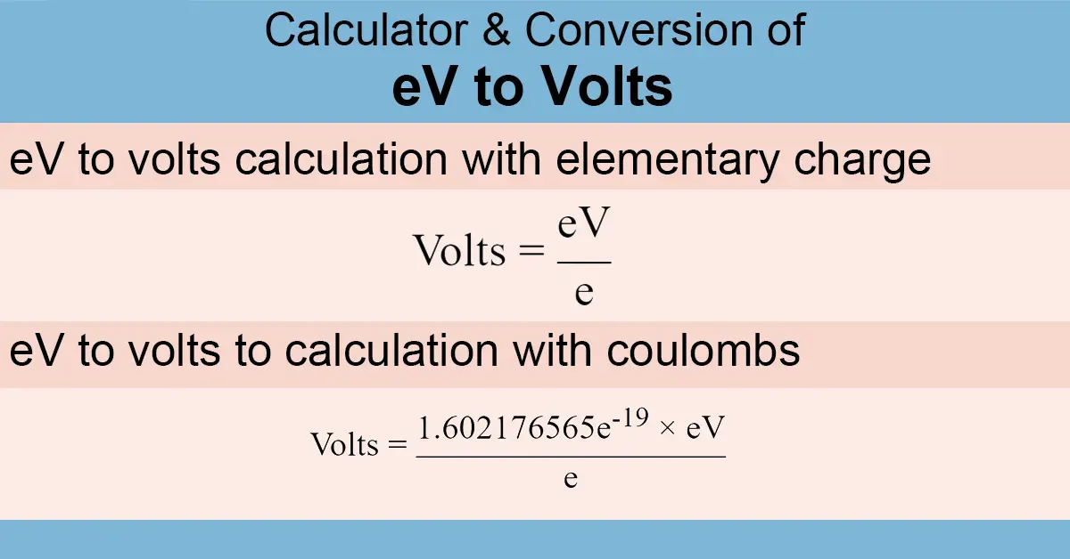 EV to Volts Calculator