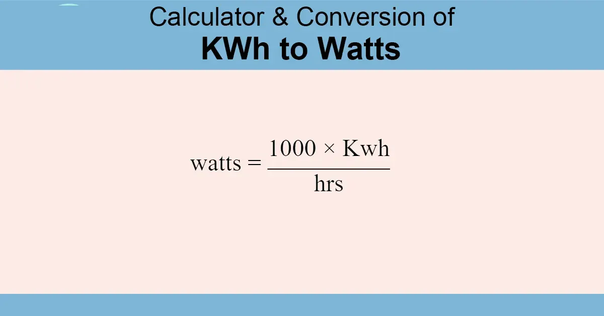 kWh to Watts Calculator