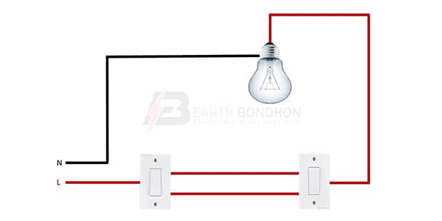 2 Way Light Switch wiring  4 methode siwth connection