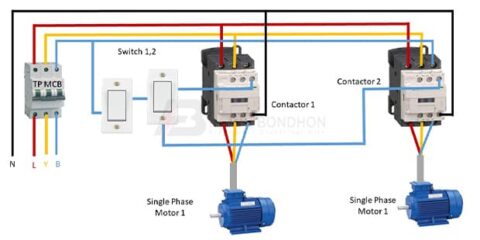 2 way switch control in 3 phase motor – Earth Bondhon