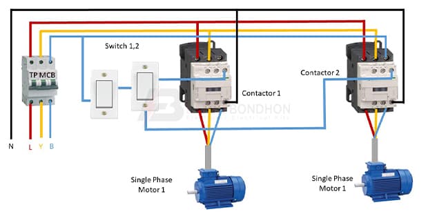 2 way switch control in 3 phase motor