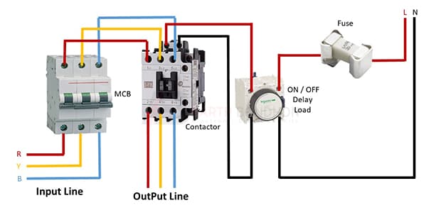 3 Phase Contactor wiring with timer