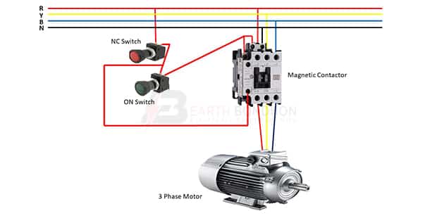 3 phase motor contactor wiring diagram