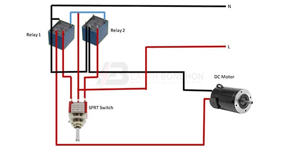 DC motor reverse and forward circuit