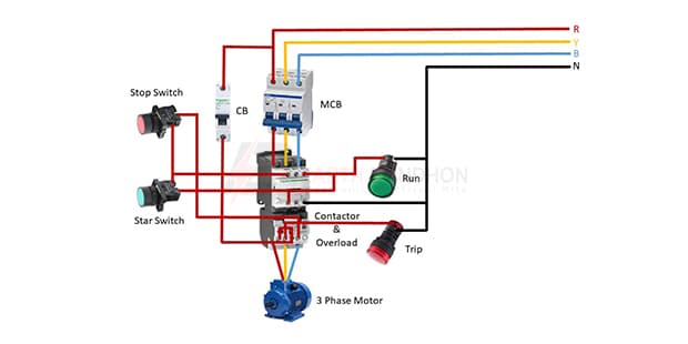 Dol Starter Control Circuit Wiring Diagram