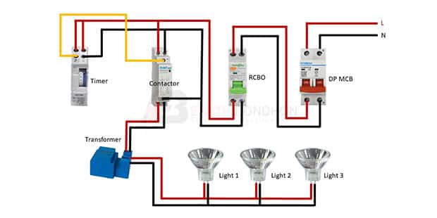 Electrical diagram of transformer wiring