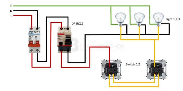 RCCB wiring connection