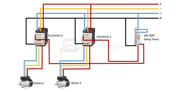 On-Off Delay Timer Connection With Contactor