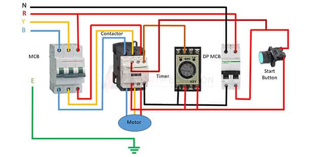 On delay timer connection diagram