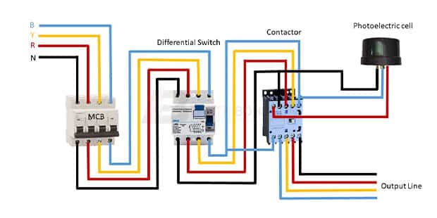 Photo control cell connection wiring
