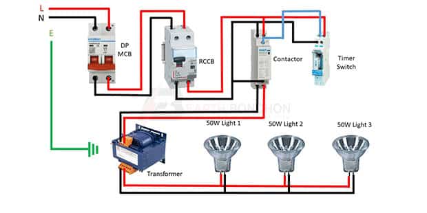 Timer and contactor connection