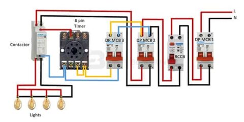 Timer switch connection wiring – Earth Bondhon