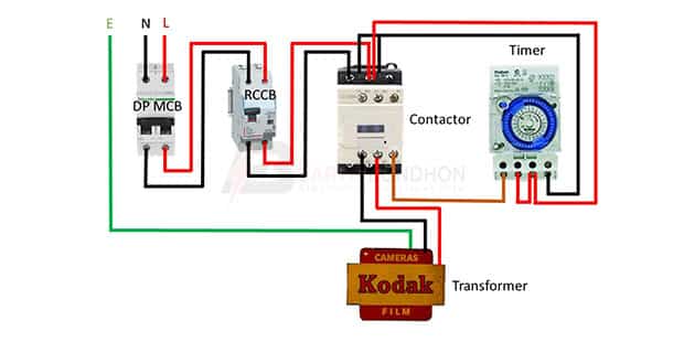 Timer switch with contactor