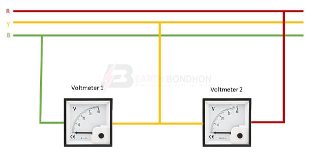 Voltmeter Connection in 3 Phase Wiring Diagram