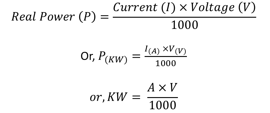 dc amps to watts calculation