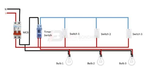 Digital Timer connection diagram – Earth Bondhon