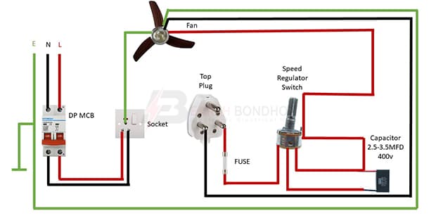 Fan Regulator Connection Circuit Diagram 