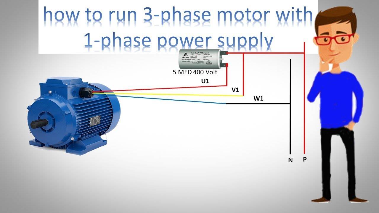 How to run 3 phase motor with 1 phase power supply | Earth Bondhon